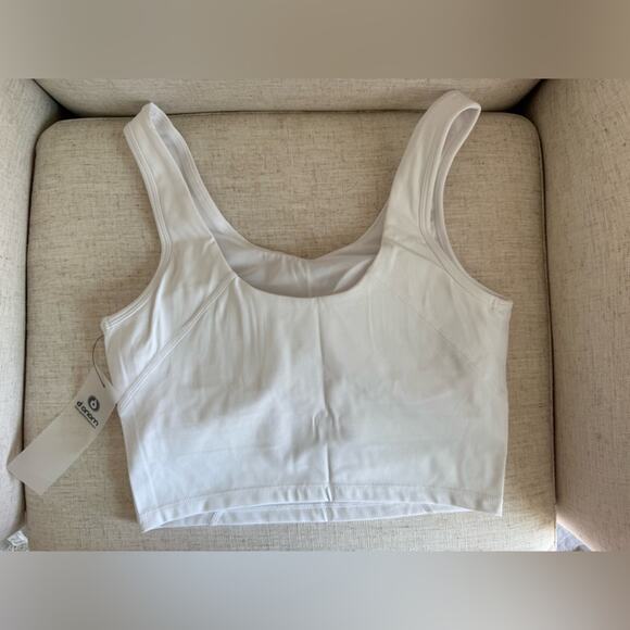 Mono B Elongated Tank Sports Bra Top White Women’s Small NWT AT3097 New Workout - Picture 4 of 4